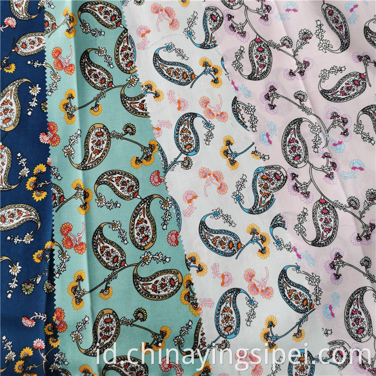 2020 Stok Terbaru Lot Soft Custom Fabric Printing Challis Viscose Floral Poplin Rayon Printed Fabric
